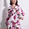 Casual Floral Print Plus Size Cotton Linen Comfortable Single Breasted Loose Jacket Outwear - Image 3