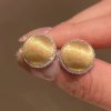 Classic Retro Design High-End Wire Inlaid Diamond Round Earrings - Image 7