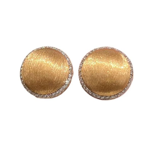 Classic Retro Design High-End Wire Inlaid Diamond Round Earrings - Image 5