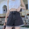 Cowboy High Waisted Slim Cotton A-line Jeans Denim Shorts - Image 8