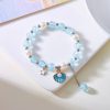 Cute Popcorn Beads Shells Pearl Pendant Glass Beaded Bracelet - Image 2