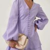 Elegant V-Neck Long Sleeve Classic Pleated Casual Slim Mini Dresses - Image 5