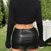 Elegant V-neck Ruffles Patchwork Long Sleeve Lace Up Short Tops - Image 5