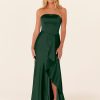 A-Line Floor-Length Zipper Satin Fabric Bridesmaid Dress - Image 7