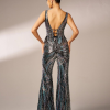 Formal V Neck Sequin Slim High Quality Luxury Elegant Jumpsuit - Image 6