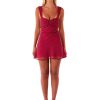 Lace-up Fashion Robe Skinny Slim Fit Square Collar Mini Dress - Image 6