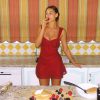 Lace-up Fashion Robe Skinny Slim Fit Square Collar Mini Dress