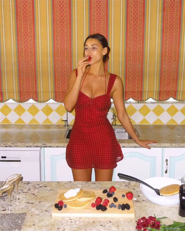 Lace-up Fashion Robe Skinny Slim Fit Square Collar Mini Dress