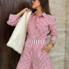 Loose Fashion Stripe Print Elegant Long Sleeve Shirt With High Waist 2 Piece Sets - Image 5