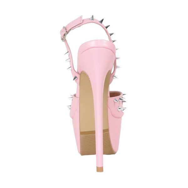 Metal Rivet Fashion Strap Platform Stripper High Heels Sandals - Image 10