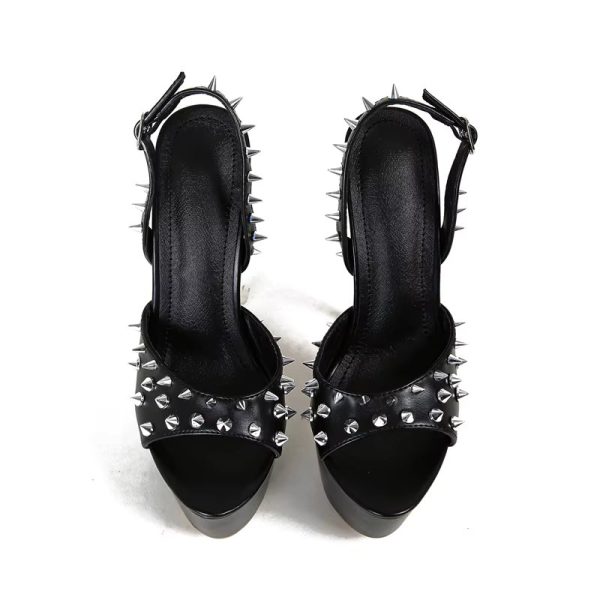 Metal Rivet Fashion Strap Platform Stripper High Heels Sandals - Image 4