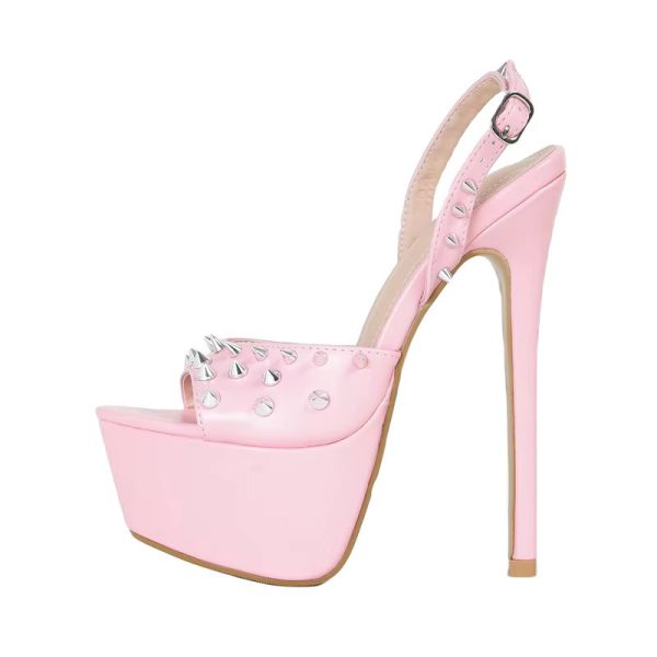 Metal Rivet Fashion Strap Platform Stripper High Heels Sandals - Image 6
