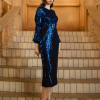 Round Neck Lantern Fashion Sleeves Sequin Luxury Dress - Image 4