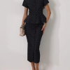 Short Sleeve Shirt  Fashion With High Waist Slim Print Skirts 2 Piece Set - Image 2