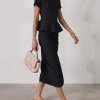 Short Sleeve Shirt  Fashion With High Waist Slim Print Skirts 2 Piece Set - Image 3