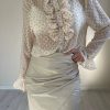 Split High Waist Fashion Zipper PU Front Slit Faux Leather Skirts - Image 11