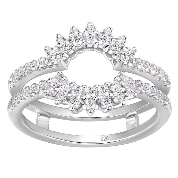 925 Sterling Silver Sunflower Enhancer Adjustable Cubic Zircon Fine Ring - Image 2
