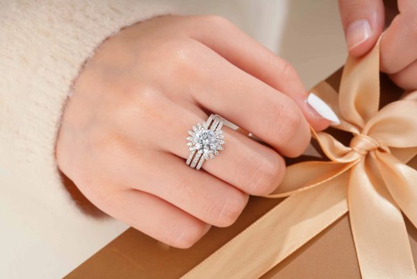 925 Sterling Silver Sunflower Enhancer Adjustable Cubic Zircon Fine Ring - Image 4