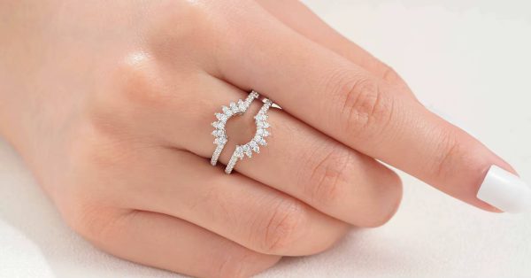925 Sterling Silver Sunflower Enhancer Adjustable Cubic Zircon Fine Ring