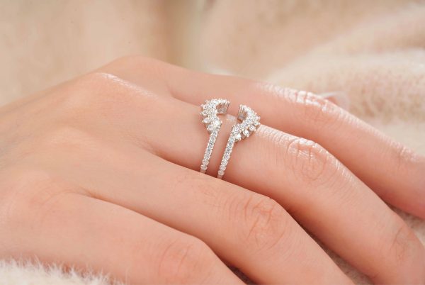 925 Sterling Silver Sunflower Enhancer Adjustable Cubic Zircon Fine Ring - Image 5