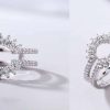 925 Sterling Silver Sunflower Enhancer Adjustable Cubic Zircon Fine Ring - Image 6