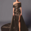 A-Line Off-The-Shoulder With Train Sleeveless Lace-up Pleated Satin Pageant Dresses - Image 13