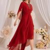 Asymmetrical Hem Fashion Cape Sleeves Maxi Party Dress - Image 5