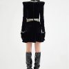 Beaded Velvet Hollow Out Fashion Long Sleeve Designer Dresses - Image 2