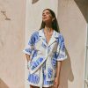 Casual Printed Turn Down Collar Loose Blouse Shirt & Loose Mini Shorts Sets - Image 6