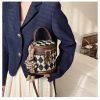 Designer Zipper Small Bucket Fashion Shoulder Bag With Brown Doll Charm - Image 5