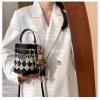 Designer Zipper Small Bucket Fashion Shoulder Bag With Brown Doll Charm - Image 10