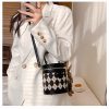 Designer Zipper Small Bucket Fashion Shoulder Bag With Brown Doll Charm - Image 2