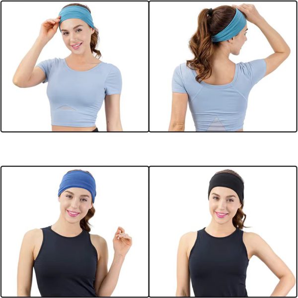 Elastic Solid Color Turban Headwrap Hair Hoop Stretch Fit for Makeup And Workouts - Image 4