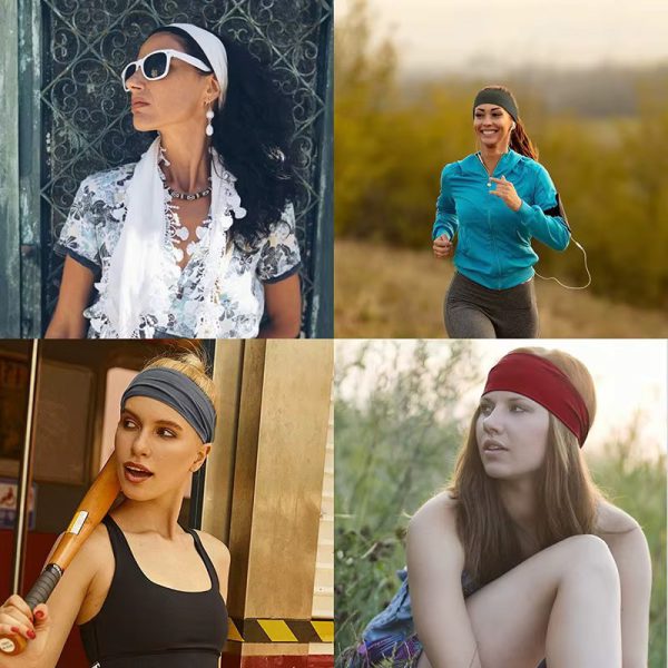 Elastic Solid Color Turban Headwrap Hair Hoop Stretch Fit for Makeup And Workouts - Image 5