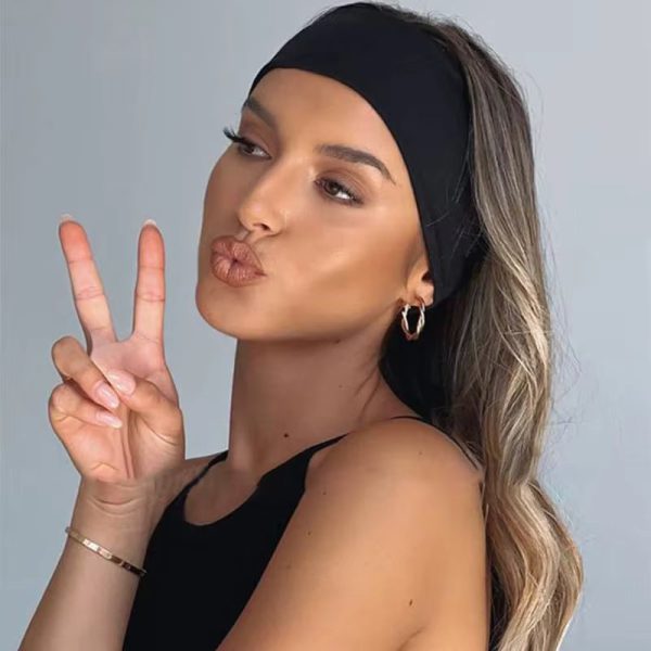 Elastic Solid Color Turban Headwrap Hair Hoop Stretch Fit for Makeup And Workouts - Image 6