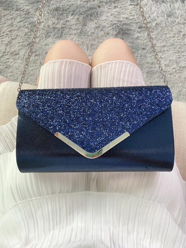 Elegant And Fashionable Glitter Bling And Shiny Envelope Clutch Bag - Image 8