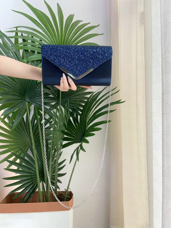 Elegant And Fashionable Glitter Bling And Shiny Envelope Clutch Bag - Image 9