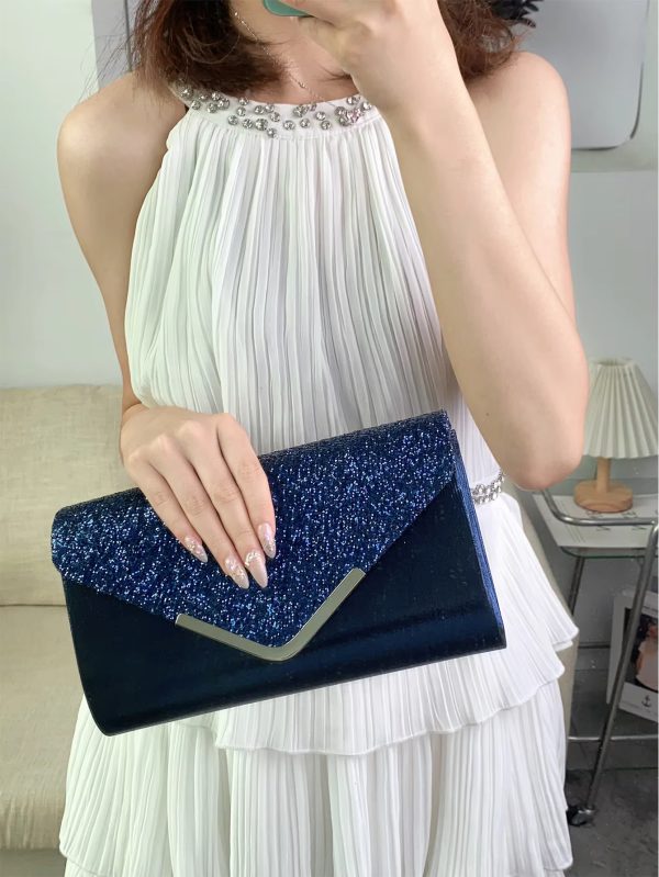 Elegant And Fashionable Glitter Bling And Shiny Envelope Clutch Bag - Image 11