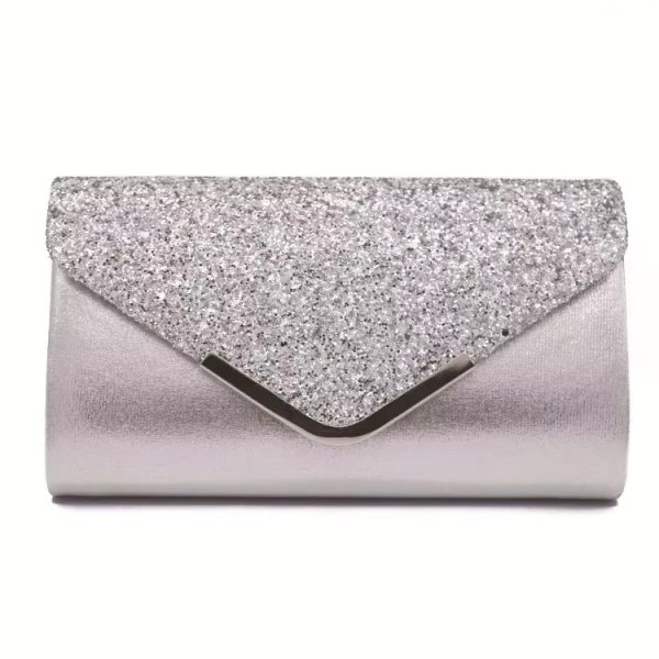Elegant And Fashionable Glitter Bling And Shiny Envelope Clutch Bag - Image 12