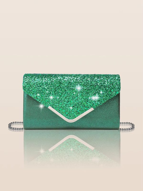 Elegant And Fashionable Glitter Bling And Shiny Envelope Clutch Bag - Image 14