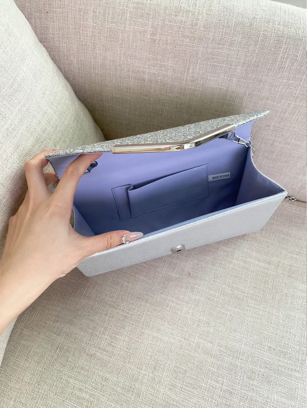 Elegant And Fashionable Glitter Bling And Shiny Envelope Clutch Bag - Image 17