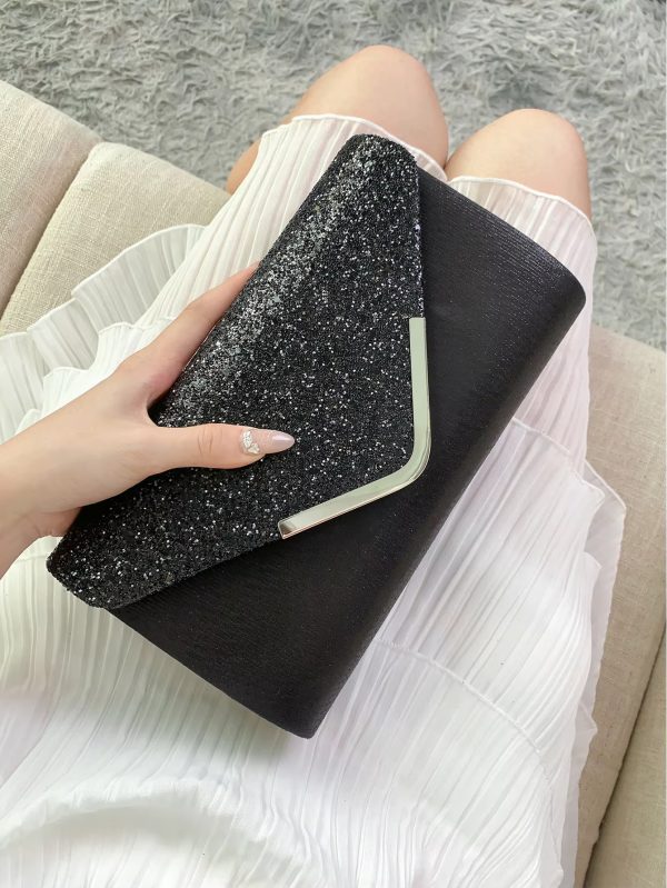 Elegant And Fashionable Glitter Bling And Shiny Envelope Clutch Bag - Image 21
