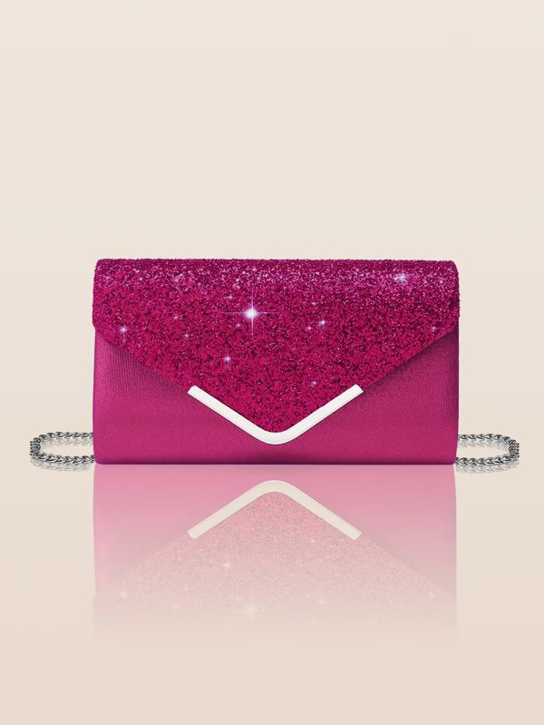 Elegant And Fashionable Glitter Bling And Shiny Envelope Clutch Bag - Image 23