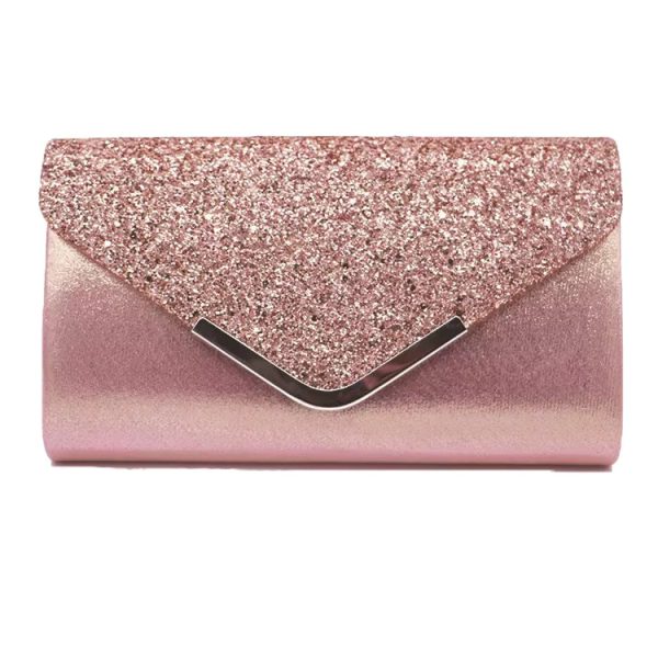 Elegant And Fashionable Glitter Bling And Shiny Envelope Clutch Bag - Image 6
