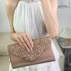 Elegant And Fashionable Glitter Bling And Shiny Envelope Clutch Bag