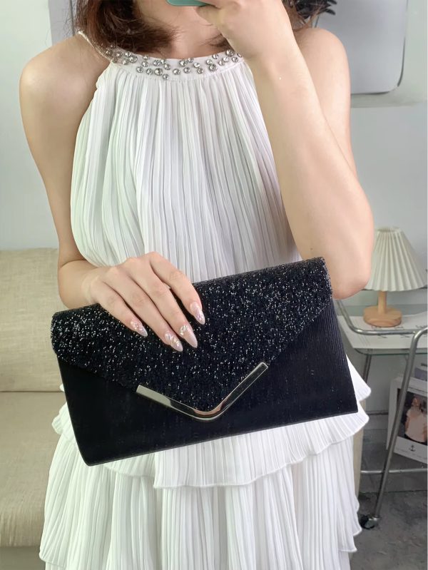 Elegant And Fashionable Glitter Bling And Shiny Envelope Clutch Bag - Image 7