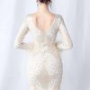 Elegant Backless Mini Sequin Bodycon Long Sleeve Evening Dresses - Image 18