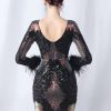 Elegant Backless Mini Sequin Bodycon Long Sleeve Evening Dresses - Image 19