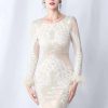 Elegant Backless Mini Sequin Bodycon Long Sleeve Evening Dresses - Image 21