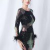 Elegant Backless Mini Sequin Bodycon Long Sleeve Evening Dresses - Image 5